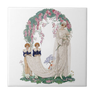 Art Deco Bride Ceramic Tile