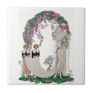 Art Deco Bride Ceramic Tile