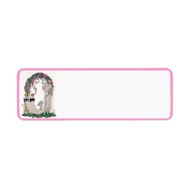 Art deco bride return address label (Front)