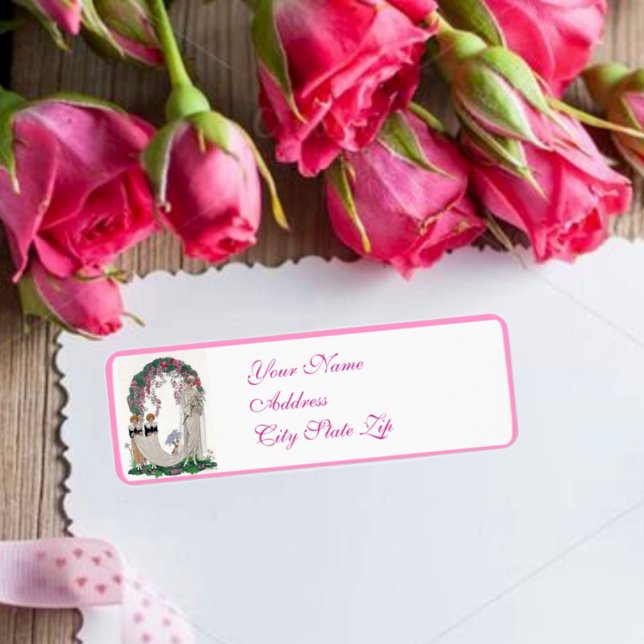 Art deco bride return address label (Creator Uploaded)