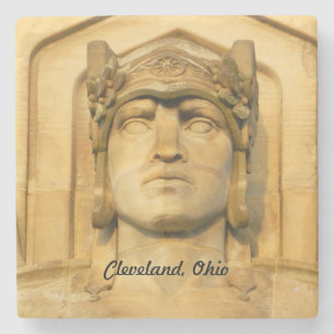 Art Deco Bridge Face (Cleveland) Stone Coaster