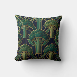 Art Deco Broccoli Pattern Cushion