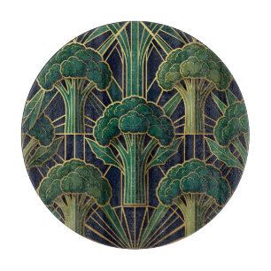 Art Deco Broccoli Pattern Cutting Board