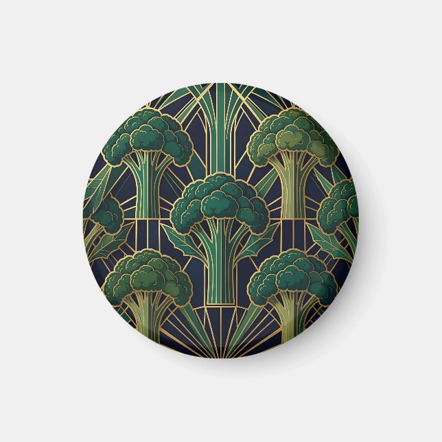 Art Deco Broccoli Pattern Magnet (Front)