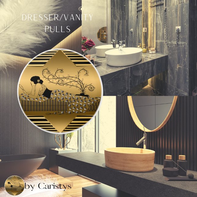 Art Deco Bronze Black Lady Relaxing Ceramic Knob (Creator Uploaded)