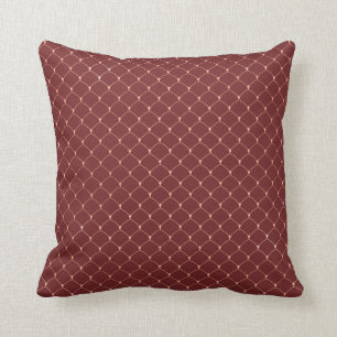 Art Deco Burgundy Maroon Rose Gold Scales Mermaid Cushion
