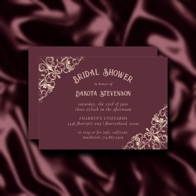 Art Deco Burgundy | Ornament Nouveau Bridal Shower Invitation (Creator Uploaded)