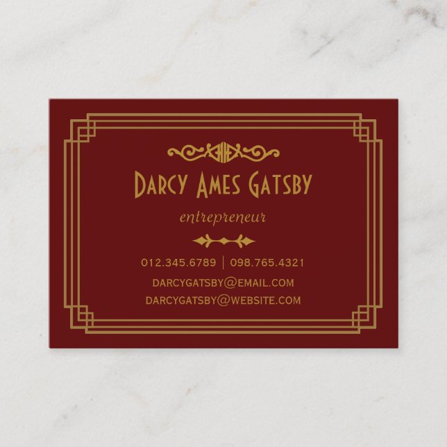 Art Deco Business Cards (Front)