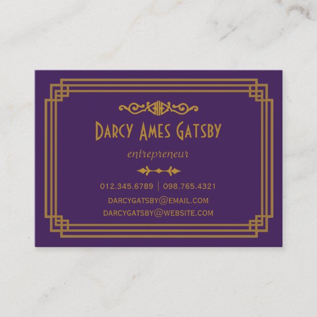 Art Deco Business Cards (Front)