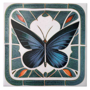 Art Deco Butterfly Wall Decor Art Nouveau Ceramic Ceramic Tile
