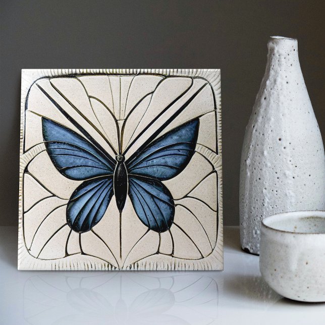Art Deco Butterfly Wall Decor Art Nouveau Ceramic  Tile (Creator Uploaded)