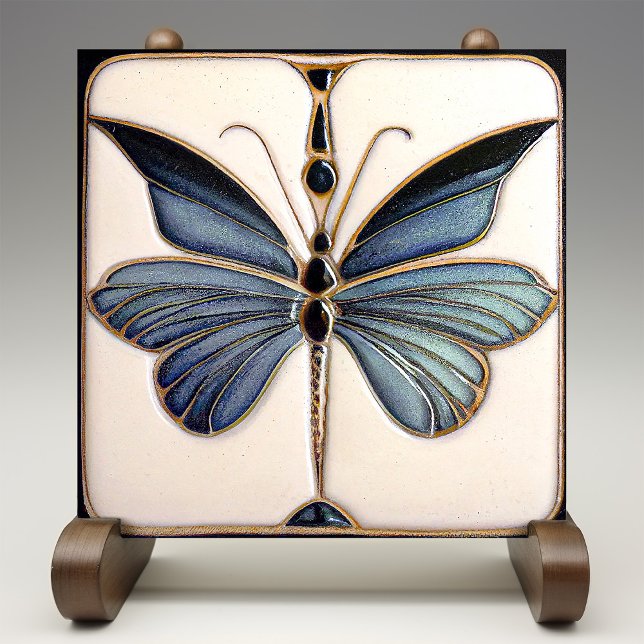 Art Deco Butterfly Wall Decor Art Nouveau Ceramic  Tile (Creator Uploaded)