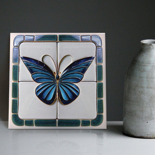 Art Deco Butterfly Wall Decor Art Nouveau Ceramic  Tile (Creator Uploaded)