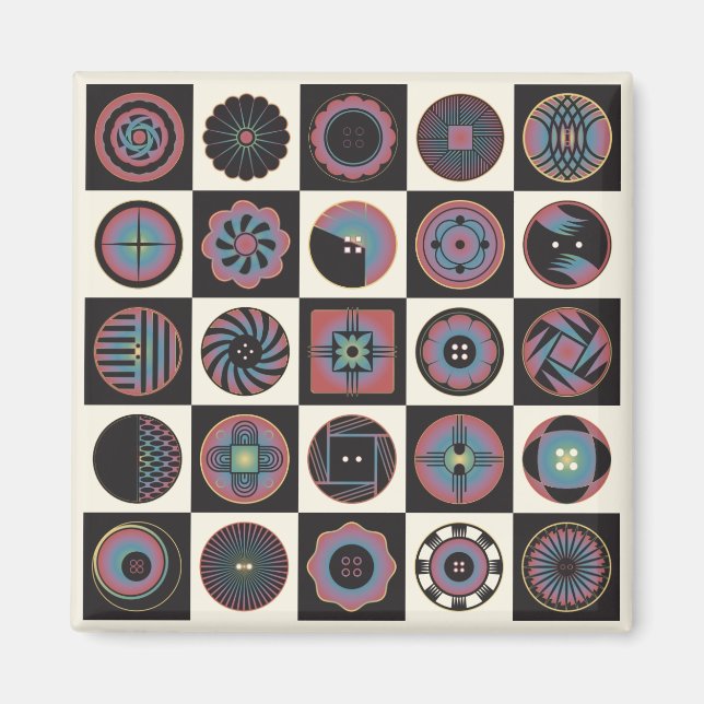 Art Deco Buttons Magnet (Front)
