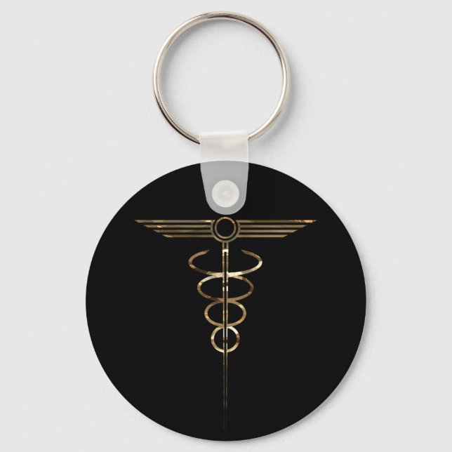 Art Deco Caduceus Key Ring (Front)
