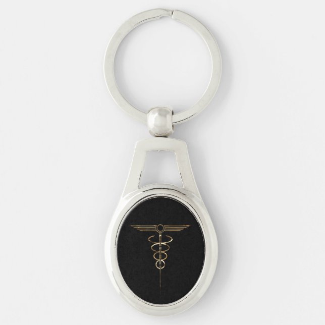 Art Deco Caduceus Key Ring (Front)