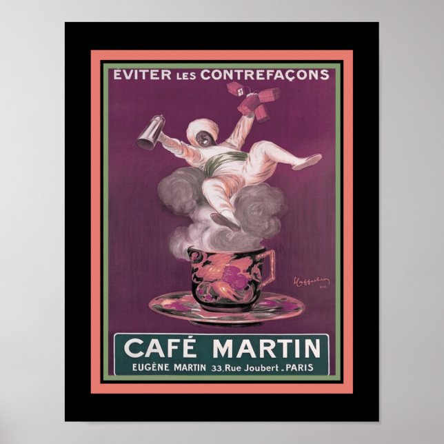 Art Deco Cafe Martin Coffee Ad Poster (Front)