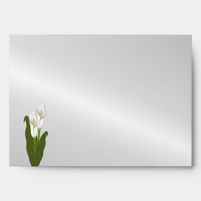 Art Deco Calla Lily Wedding Invitation Envelope (Front)
