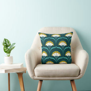 Art deco carnations cushion