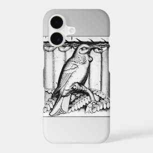 Art Deco carved stone falcon - silver