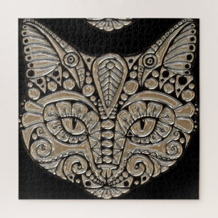 Art deco cat black and gold 676 piece puzzle