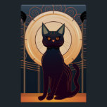Art Deco Cat Poster<br><div class="desc">A stylish cat poster in an art deco design.</div>