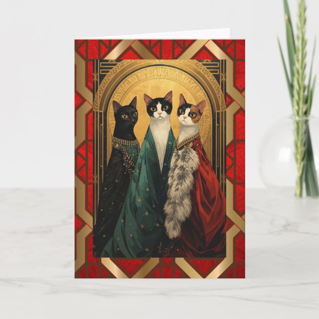 Art Deco-Cats at the opera Card (Front)