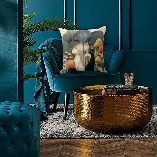 Art Deco Cats in Trees Cushion