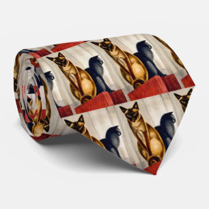 Art Deco Cats Tie