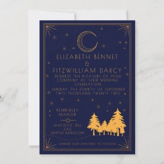 Art Deco Celestial Wedding Invitation
