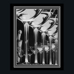 Art Deco Champagne Glass Print 16x20<br><div class="desc">Nice,  Neutral Tone,  Art Deco Champagne Glass Print -16x20</div>