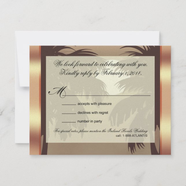 Art Deco Champagne ICE Metallic Faux Vellum RSVP (Front)