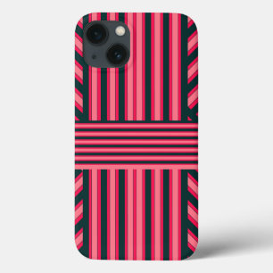 Art Deco Charcoal Pink Abstract Elegant Pattern iPhone 13 Case