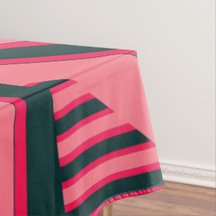 Art Deco Charcoal Pink Abstract Elegant Pattern Tablecloth
