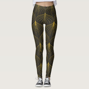 Art Deco Charm: Vintage Geometric Seamless Leggings