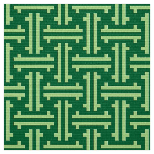 Art Deco Chinese Fret, Jade Green Fabric (Swatch)