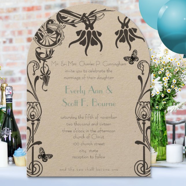 Art Deco Christian Flower Wedding Invitation (Creator Uploaded)