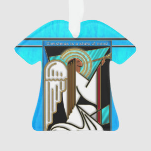 Art Deco Christmas Angel Personalised Ornament