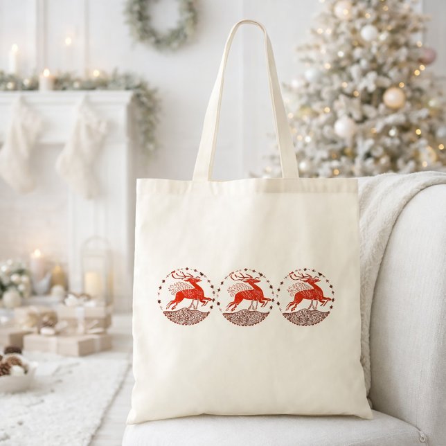 Art Deco Christmas Deer  Tote Bag (Creator Uploaded)
