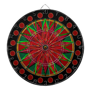 Art Deco Christmas Poinsettia Dartboard