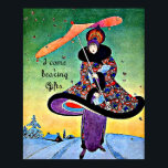 Art Deco Christmas Poster<br><div class="desc">Using a vintage fashion illustration of haute couture from the Art Deco period (Christmas Edition 1920 - think Great Gatsby era),  I have embellished it,  cleaned it up,  punched up the colour,  and created a wonderful Holiday design. Perfect for the Fashionista or those who love vintage era and/or colour!</div>