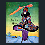 Art Deco Christmas Poster<br><div class="desc">Using a vintage fashion illustration of haute couture from the Art Deco period (Christmas Edition 1920 - think Great Gatsby era),  I have embellished it,  cleaned it up,  punched up the colour,  and created a wonderful Holiday design. Perfect for the Fashionista or those who love vintage era and/or colour!</div>
