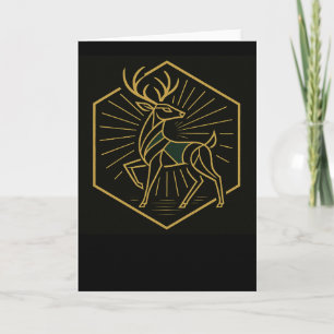 Art Deco Christmas Reindeer Greeting Card