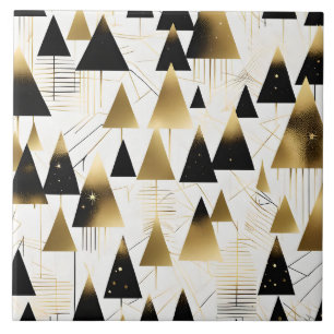 art deco christmas trees tile