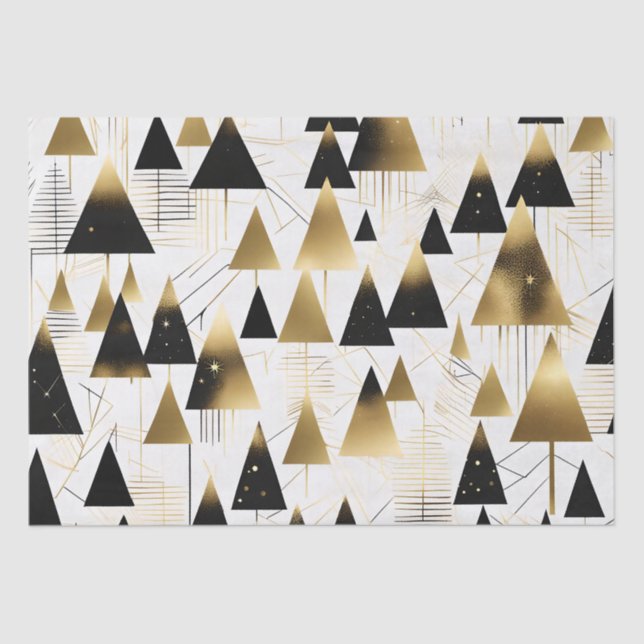 art deco christmas trees tissue paper (Front)