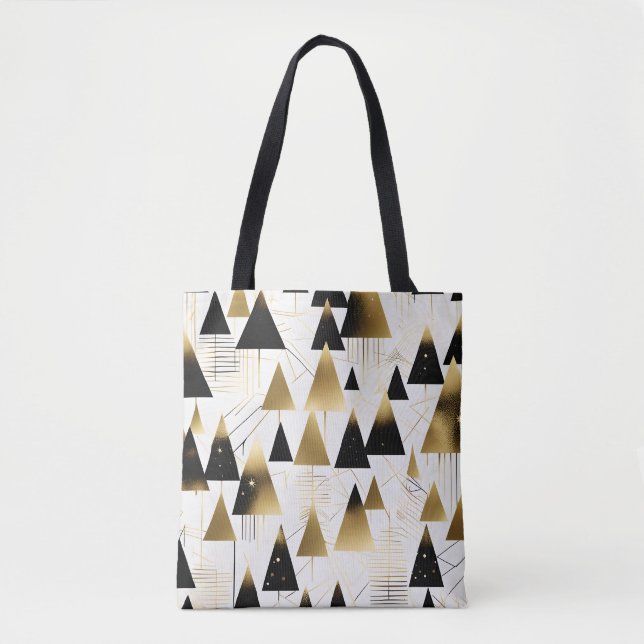 art deco christmas trees tote bag (Front)