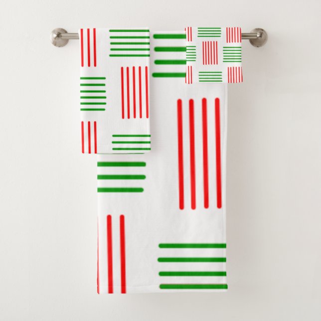 Art Deco Christmas Weave Bath Towel Set (Insitu)