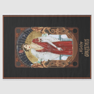 Art Deco Christmas Woman Decoupage Tissue Paper
