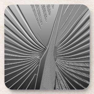 Art Deco chrome palm leaf Coaster