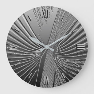 Art Deco chrome palm leaf Large Clock
